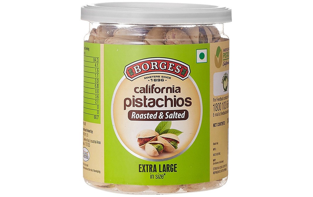 Borges California Pistachios Roasted & Salted   Plastic Jar  240 grams